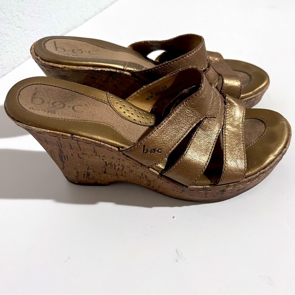 Born Shoes Born Concept Boc Metallic Bronze Gold Leather Slip On